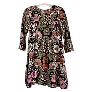 H&M Women’s Black Floral Long Sleeve Mini Dress-Size 2‎